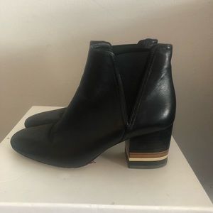 Diane von Furstenberg Deblin black leather booties